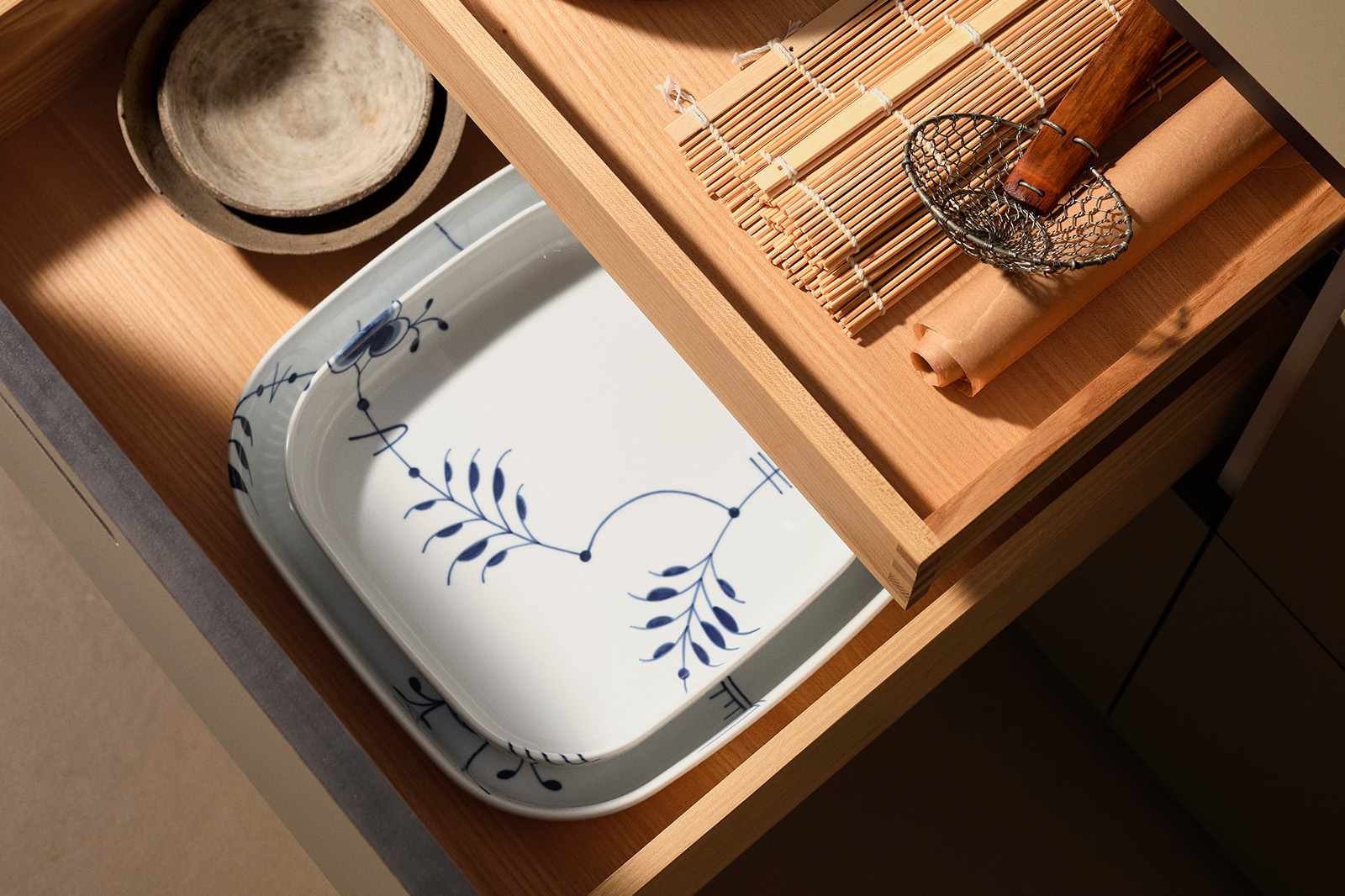 two beautiful ovenware in blue fluted mega